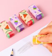 卡通创意水果橡皮擦 小学生考试铅笔